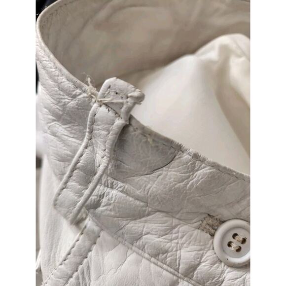 Vtg Santacroce Per Georgio's White Leather Pants & jacket Set Small READ! - Picture 8 of 16